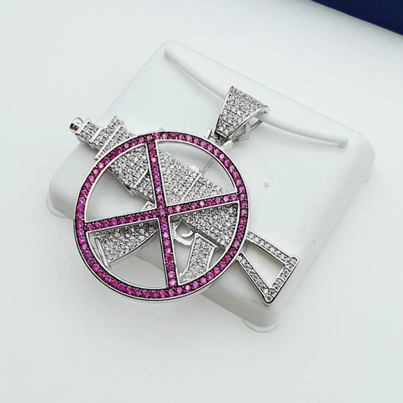 "925 Sterling Silver Plated CZ Pendant, INUS1BR273 - Picture 7 of 9